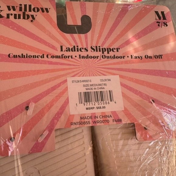 Puppy Slippers Sz 7-8 Golden Willow & Ruby - Picture 5 of 5